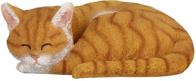 GURU DEV MOBILE SHOPEE Cute Kitten Sleeping Statue For Home Garden And Office Decor Decorative Showpiece - 16 cm  (Marble, Brown)