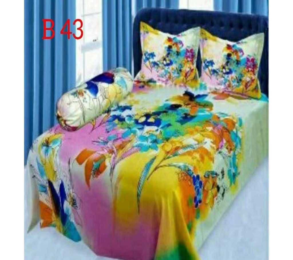 Home Tex Twill Cotton Double Bedsheet Set (4 pcs)