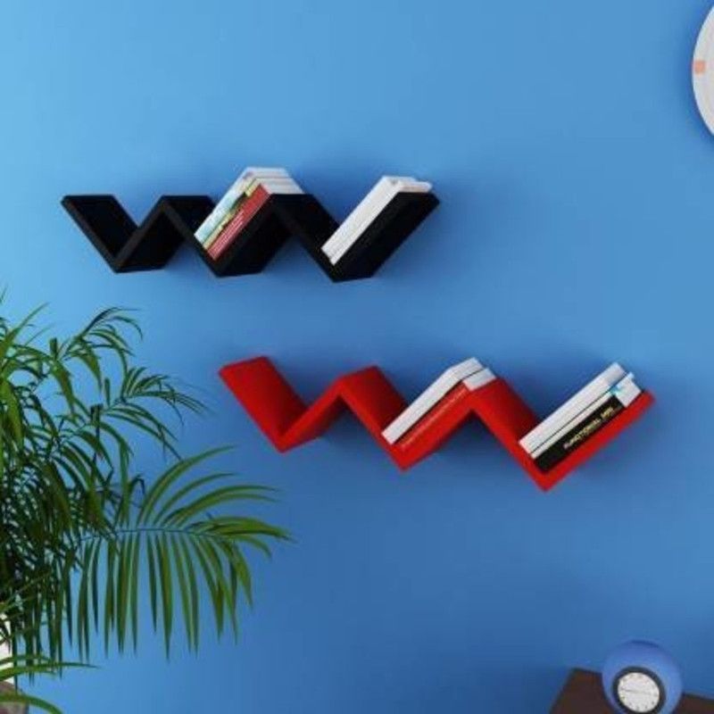 Kraftee Wooden Wall Shelf  (Number of Shelves - 6)