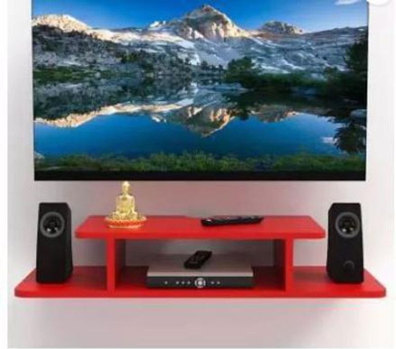 woodinzo MDF (Medium Density Fiber) Wall Shelf  (Number of Shelves - 3, Red)
