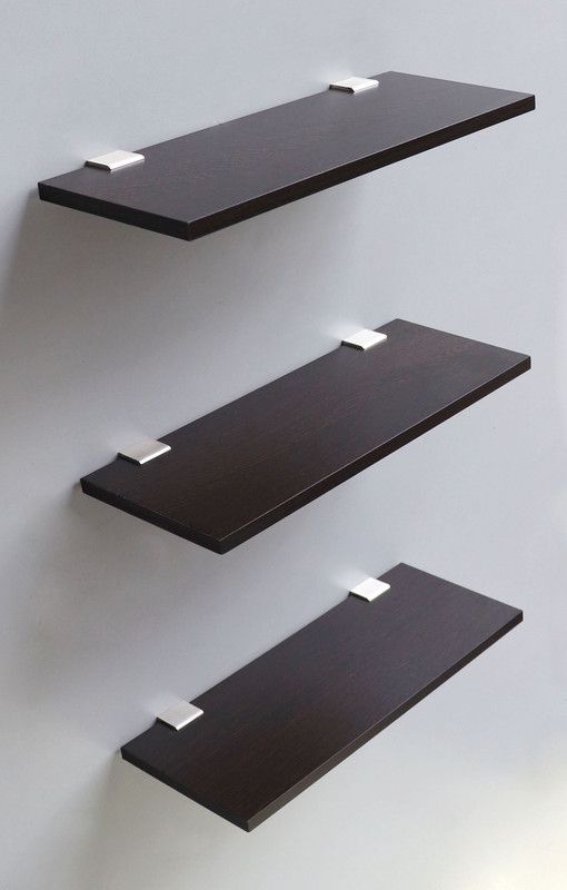 Captiver Display Wall Decor Shelf Wenge Set Of 3 12X30 Cm/Wooden Shelves Rack MDF (Medium Density Fiber) Wall Shelf  (Number of Shelves - 3, Black)
