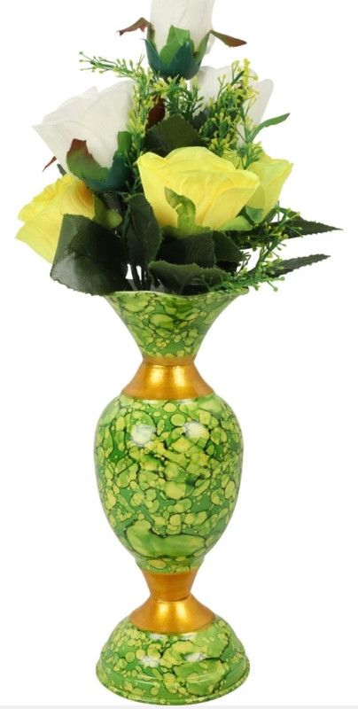 Procyon Iron Vase  (9 inch, Green)