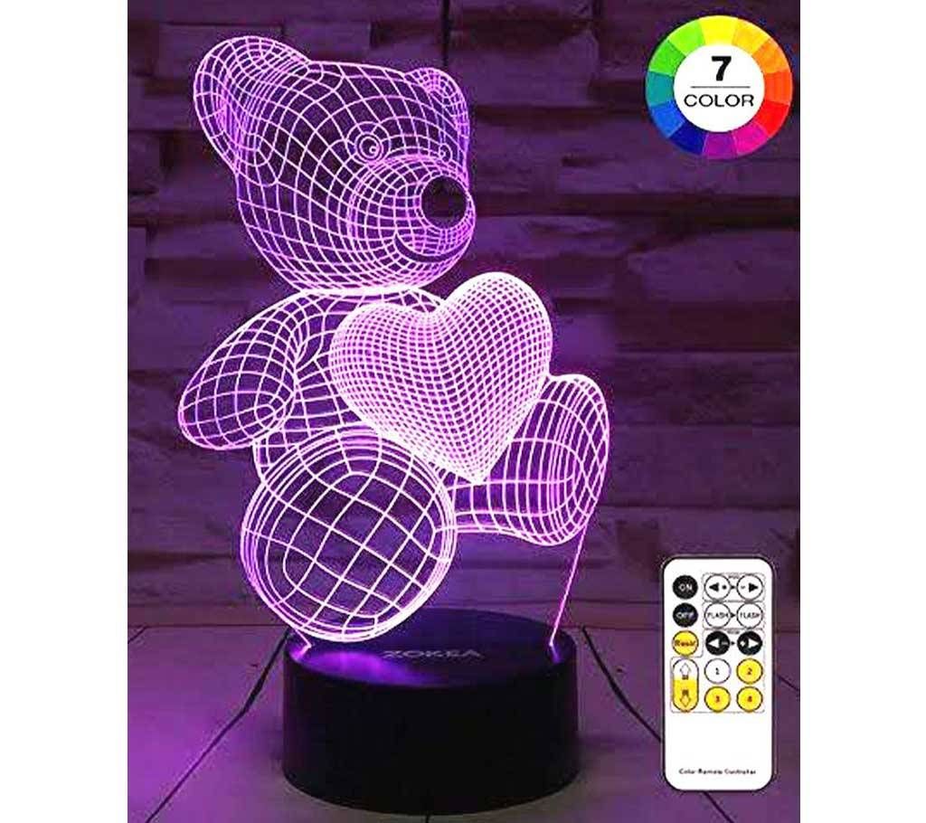 Creative Lamp 3D visualization teddy remote 7 colors
