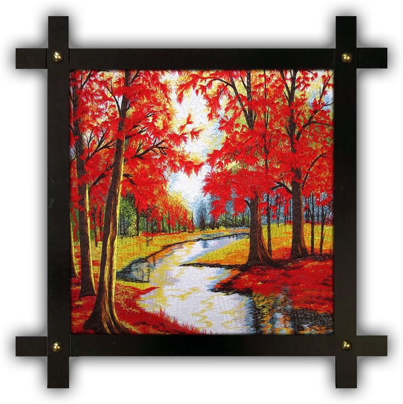 Poster N Frames Cross Wooden Frame Hand-Crafted with photo of Natural Landscape Scenery 25353 Digital Reprint 16.5 inch x 16.5 inch Painting  (With Frame)