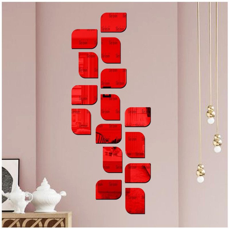 Bikri Kendra 100 cm Mirror wall stickers Self Adhesive Sticker  (Pack of 15)