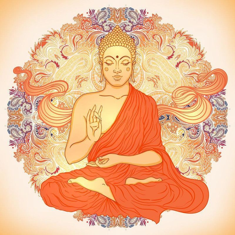 Sitting Buddha Canvas Painting on Engineered Wood Frame 20 x 20 inch Digital Reprint 20 inch x 20 inch Painting