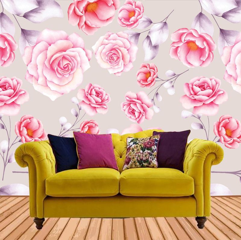 ALL DECORATIVE DESIGN Floral & Botanical Multicolor Wallpaper  (245 cm x 40 cm)