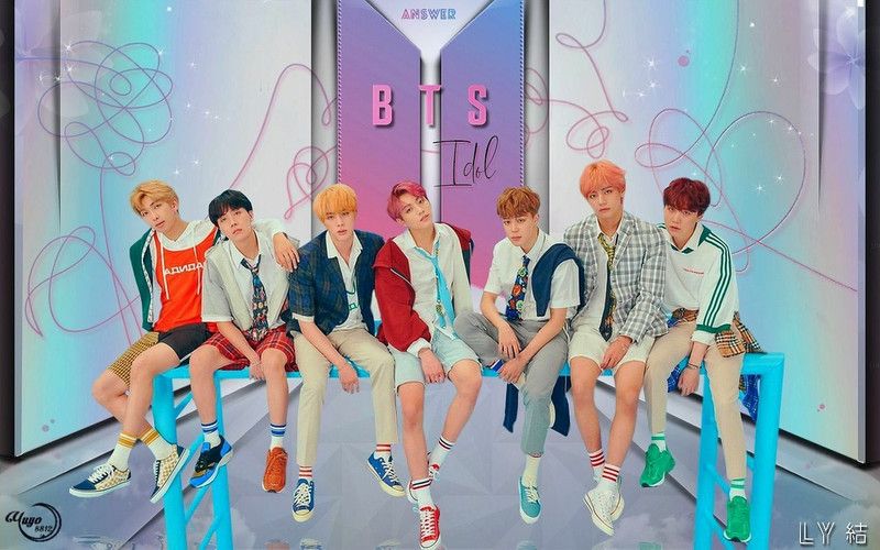Online Collections 30.48 cm BTS Band Members Sticker, BTS Band Poster (18 inch X 12 inch, Rolled) Non-Reusable Sticker  (Pack of 1)