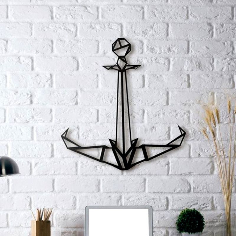 Advi Enterprises The 3D Wall Art Murale Ancre 103(Black)Suitable for Living Room,Foyer,Bedroom,Hallway  (Black)