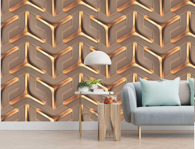 DecorNet Architecture Brown Wallpaper  (127 cm x 42 cm)