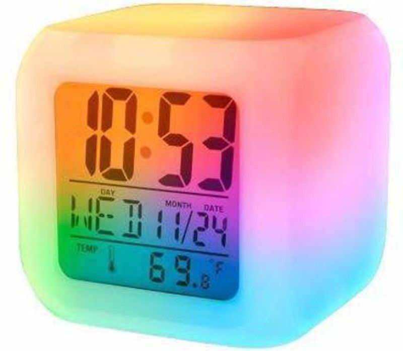 diya home Analog-Digital multicolur Clock