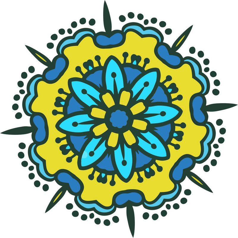 Decor Villa 60 cm 74 Rangoli Floor Sticker (Pack Of 1) Removable Sticker  (Pack of 1)