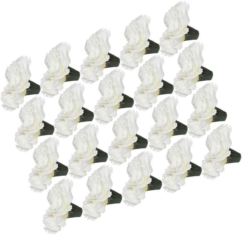 laddu gopal gift House Artificial Loose Carnation Flower for Home Decor (Pack of 40 Pcs,White White Carnations Artificial Flower  (2 inch, Pack of 40, Single Flower)