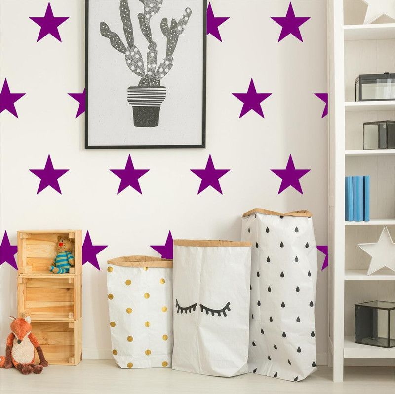 JURUOXIN 9.5 cm Big Star Wall Stickers Decals Adhesive Vinyl Bedroom Kids Decoration Stars Decals for Bedrooms for Girls Boys Self Adhesive Sticker  (Pack of 29)