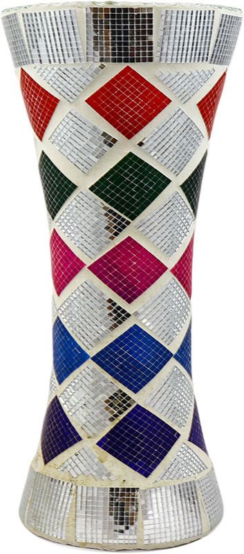 Goldstar Glass Vase  (12 inch, Multicolor)