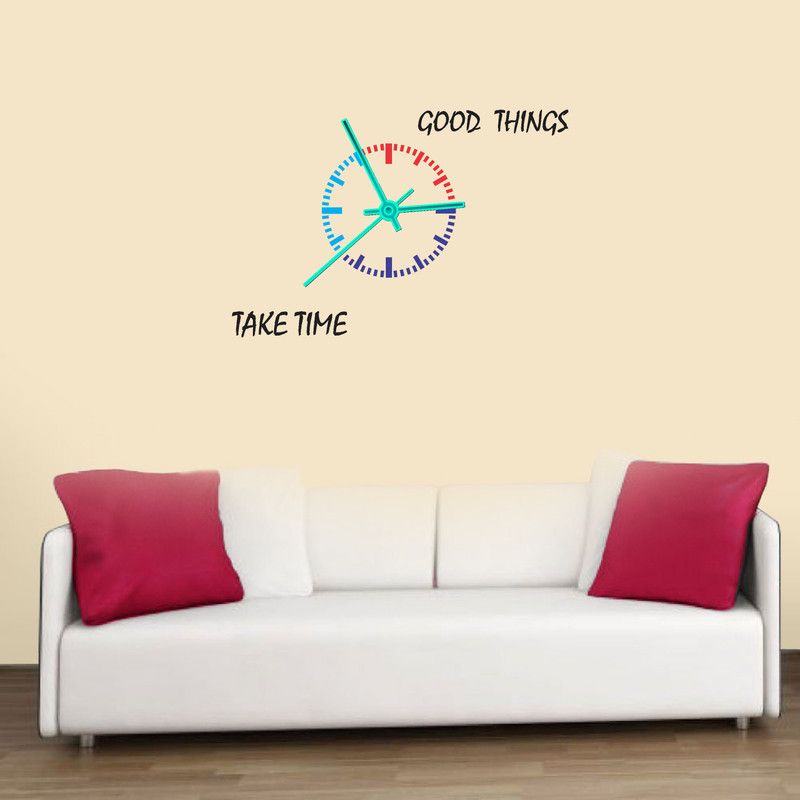 K2A Design 72 cm good things take time Self Adhesive Sticker  (Pack of 1)