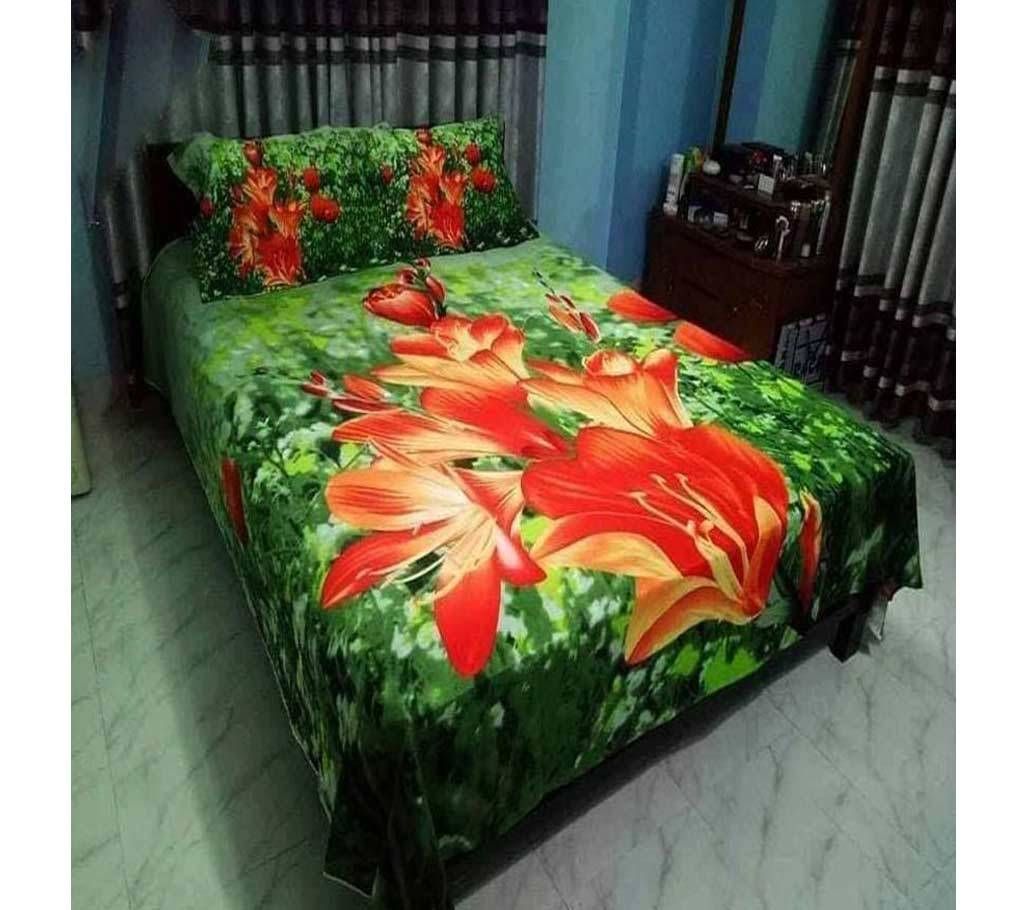 Printed Bed Sheet - Along With Pillow Cover