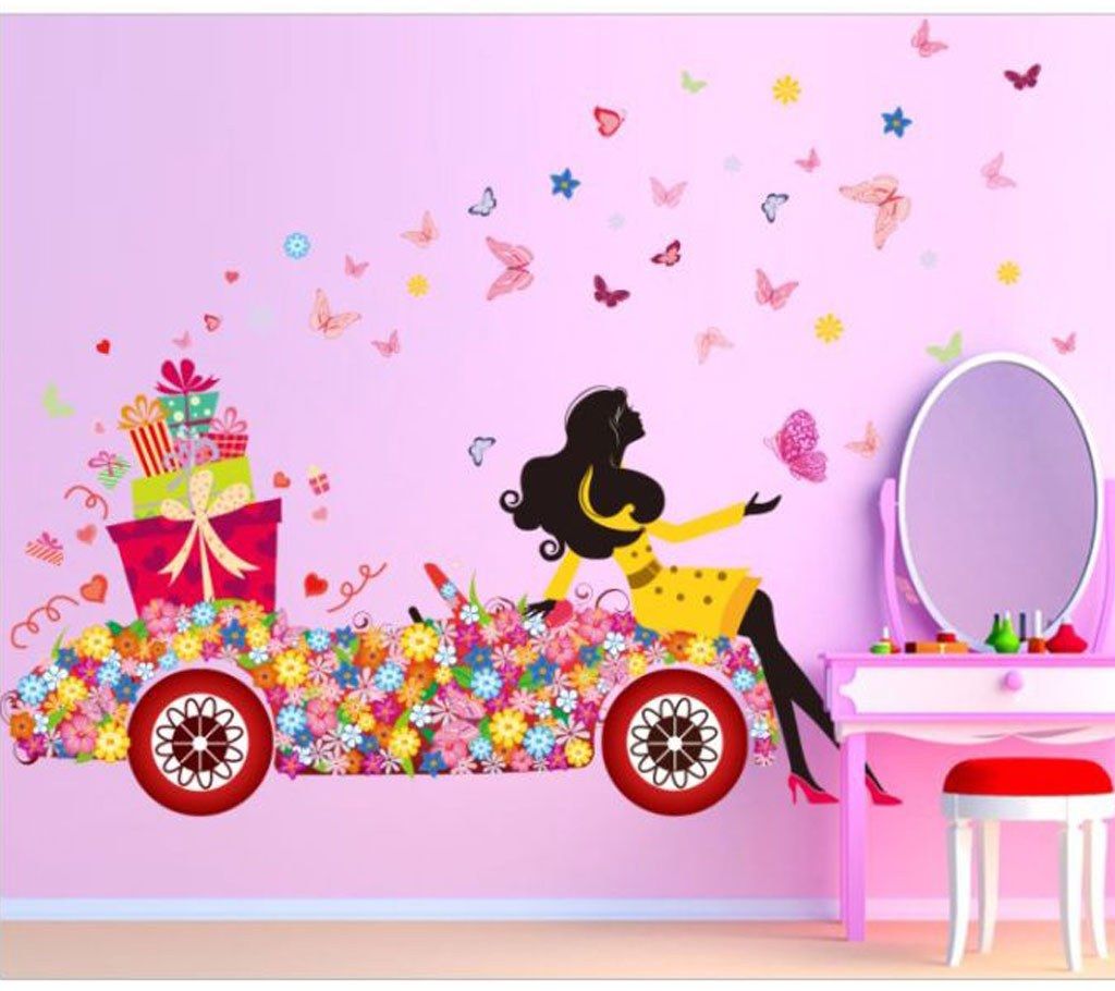 Floral Printed Car Wall Sticker 