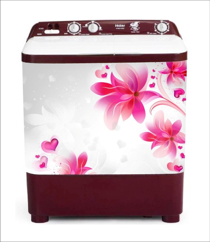 sp decals 60 cm decorative heart flower washing machine sticker Self Adhesive Sticker  (Pack of 1)