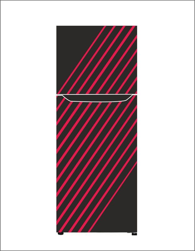 Decals Point 160 cm Black Backround Pink Line Self Adhesive Sticker  (Pack of 1)