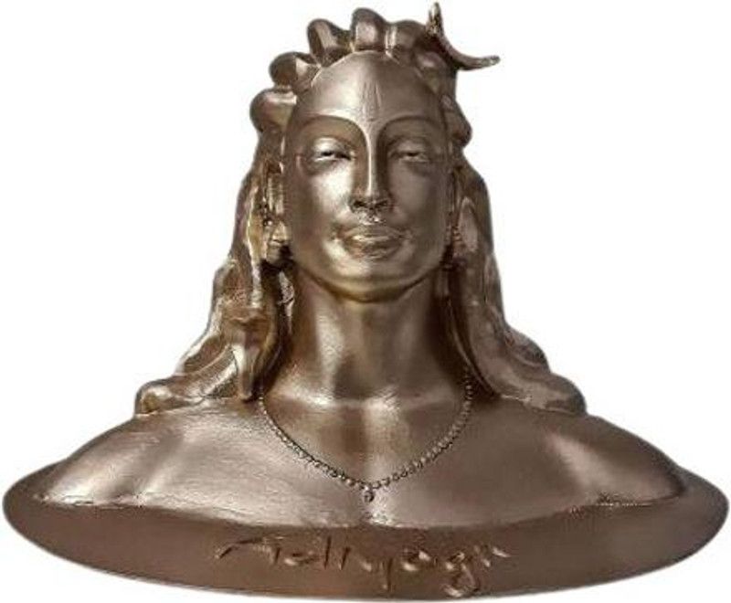 crazysales Crazy sales Adiyogi Shiva Statue, Shiva Temple in Coimbatore, Isha Temple, Lord Shiva Idol Mandir Decoration Handicraft Items (Handicraft) (Gold color) Decorative Showpiece - 11 cm  (Polyresin, Gold)