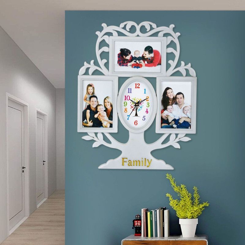 Att'z Analog 44 cm X 35 cm Wall Clock  (White, With Glass, Standard)