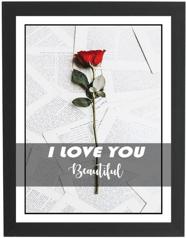 Beautum I Love You Beautiful Name Love You Printed Unique Digital Reprint 9inch x 13inch Painting Model No:CMGHP023911 Digital Reprint 13 inch x 9 inch Painting  (With Frame)