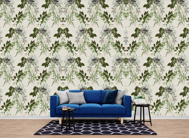 DIVINE INNOVATIVE SOLUTIONS Floral & Botanical Multicolor Wallpaper  (40 cm x 228 cm)