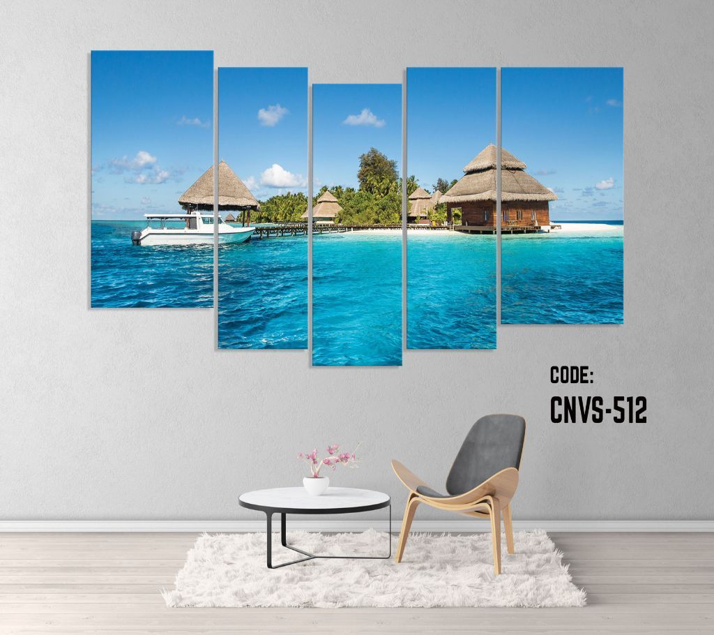 CNVS-512 Beach Resort Wall Canvas Art Prints 72 inch x 36 inch