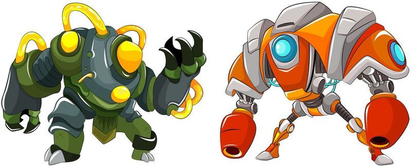 skgraphics 76 cm Robotic warrior colorful modern wall sticker Self Adhesive Sticker  (Pack of 2)