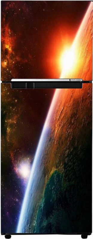 Decal Krishna 160 cm Creative galaxy fridge sticker extra large skin Self Adhesive Sticker  (Pack of 1)