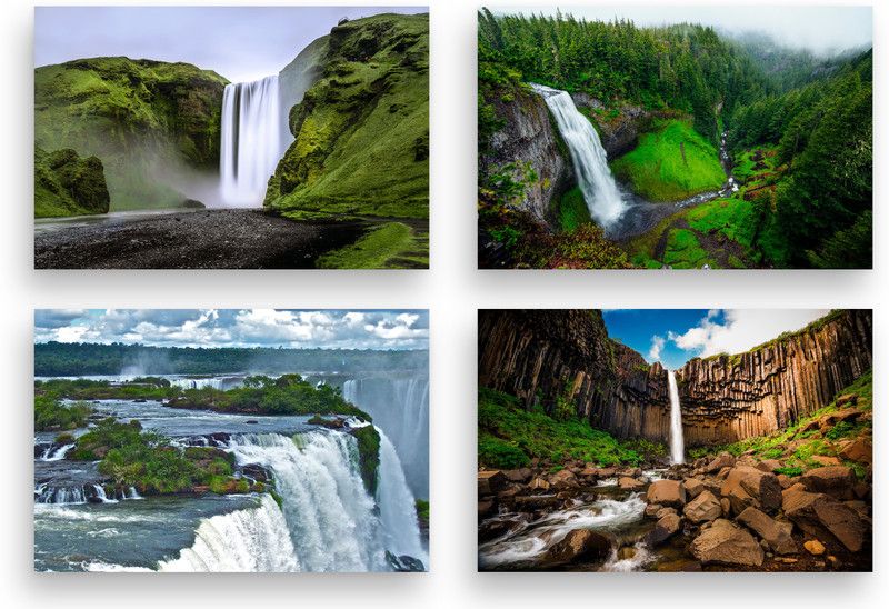 PRINTHUBS 30.48 cm Natural Sticker Poster For Livingroom Home Wall Decor (Size 12x18 Inch)s68 Removable Sticker  (Pack of 4)