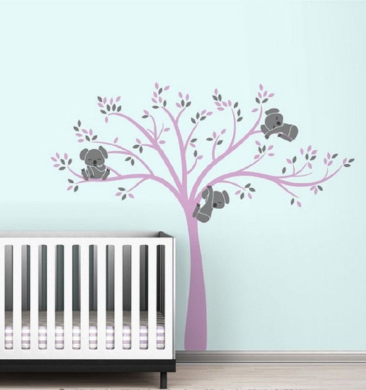 Asmi Collections 150 cm Cute Koalas on Tree Removable Sticker  (Pack of 1)