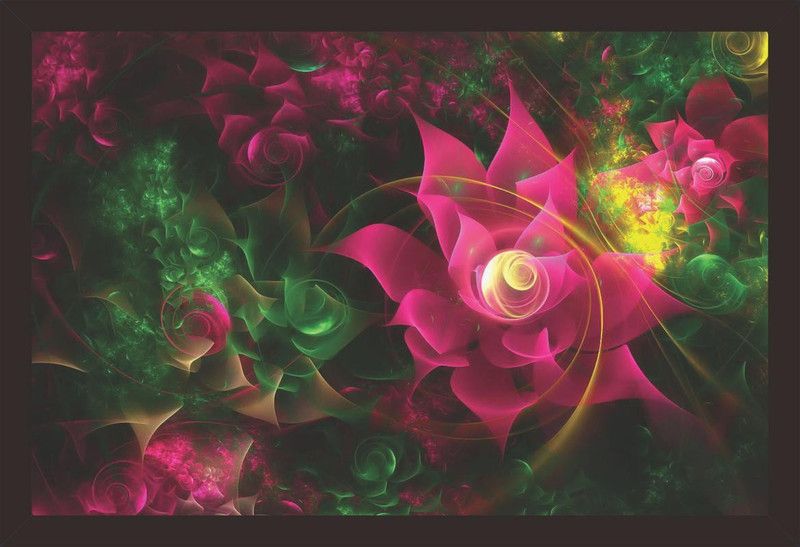Mad Masters Abstract Flowers 1 Piece wooden framed painting |Wall Art | Home Décor | Painting Art | Unique Design | Attractive Frames Digital Reprint 12 inch x 18 inch Painting  (With Frame)