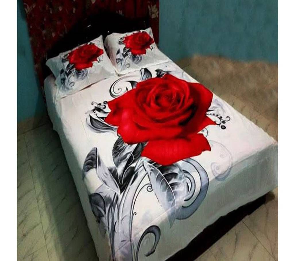 Cotton Double Size Bed Sheet (4ps set)