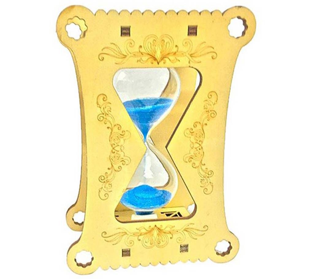 wooden hourglass with floral design