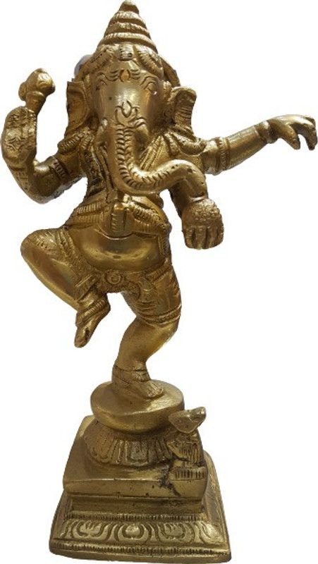 The Indic Store Decorative Showpiece - 17 cm  (Brass, Gold)