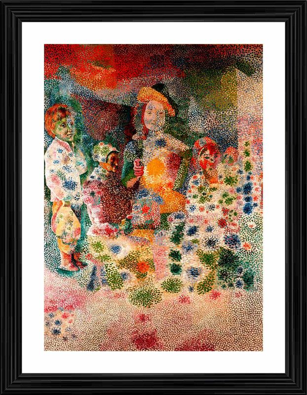 DecorAdventures *The Peasants' Repast* (1917) by Pablo Picaso, Matt Satin Digital Reprint 24 inch x 18 inch Painting  (With Frame)