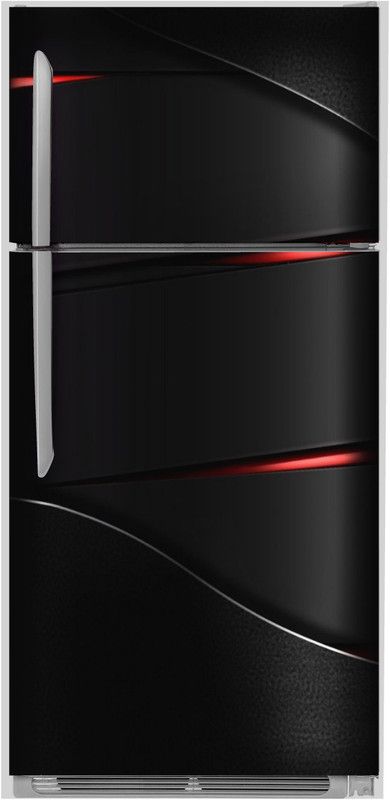 Decals Point 160 cm Black Backround Red And White Lines Self Adhesive Sticker  (Pack of 1)