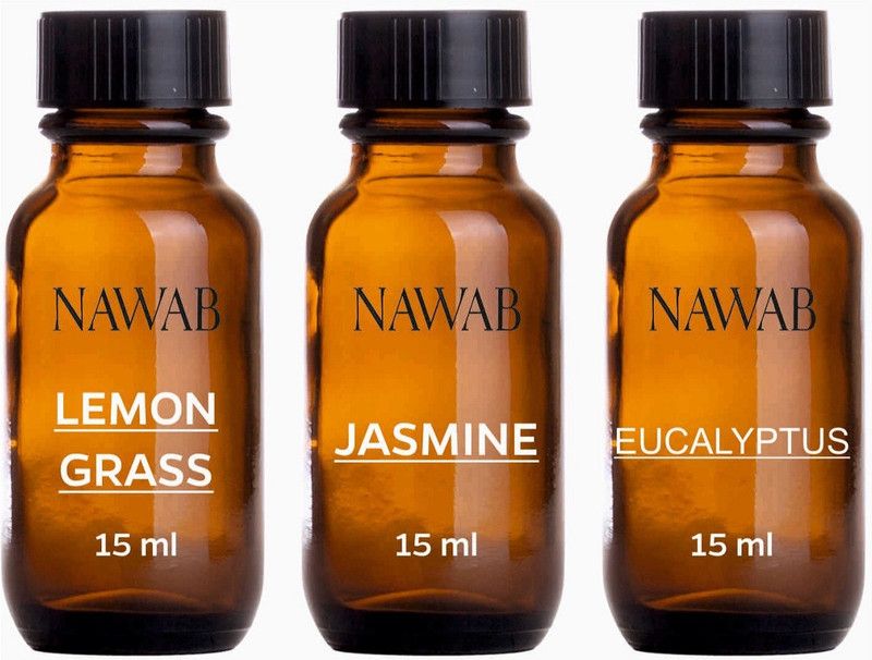 NAWAB essential aroma Diffuser oil(Lemongrass,Jasmine,Eucalyptus-15ml each) Aroma Oil