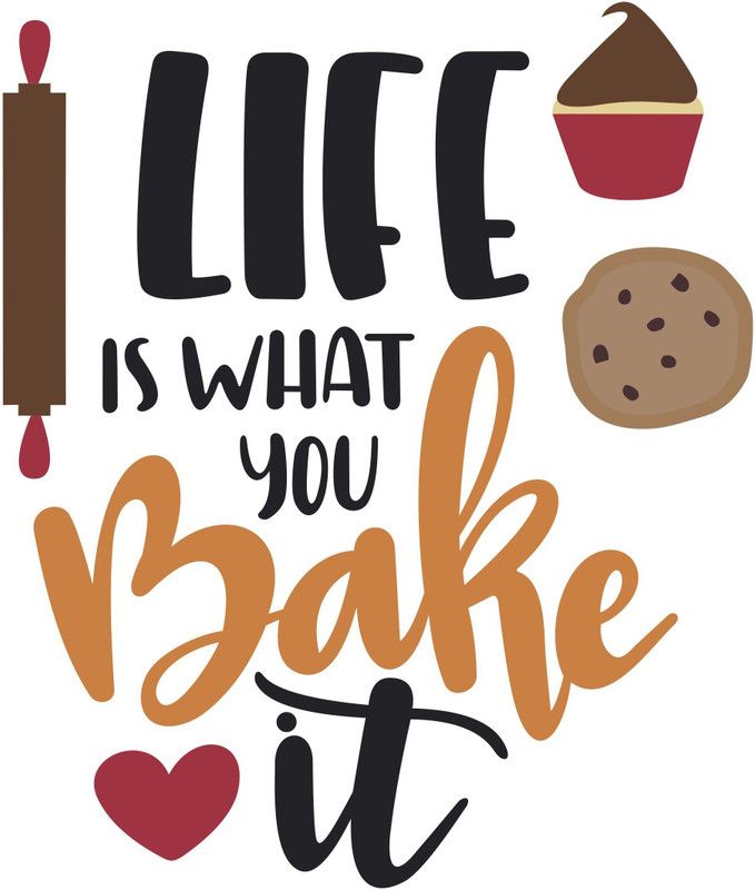 Decoration Stickers 54 cm "Life is What You Bake Love It Stickers" Wall Stickers ( Pack Of 1 ) Self Adhesive Sticker  (Pack of 1)