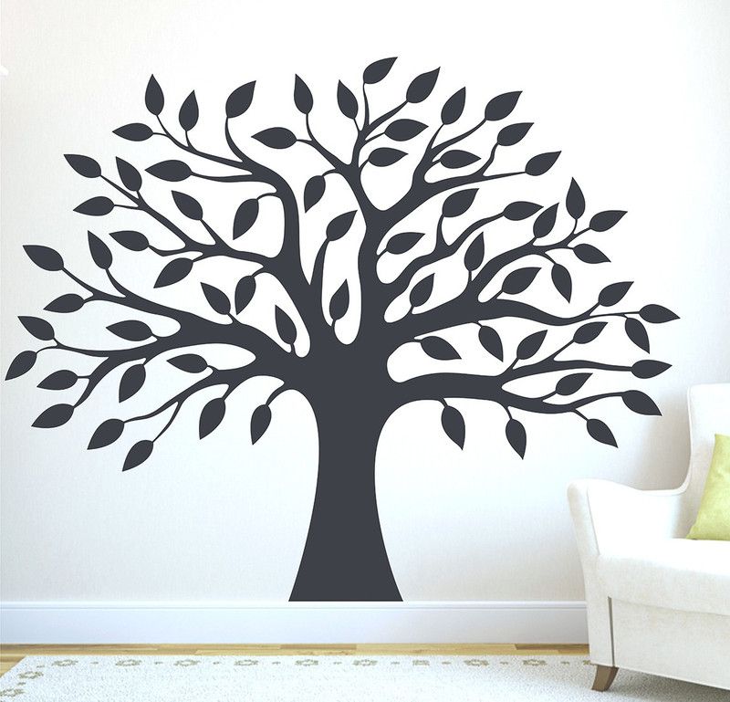 fuzzy 90 cm Tree Self Adhesive Sticker  (Pack of 1)