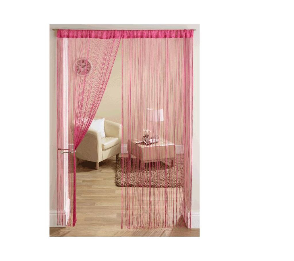 Thread String shaped Curtain - 2pcs - Multicolour
