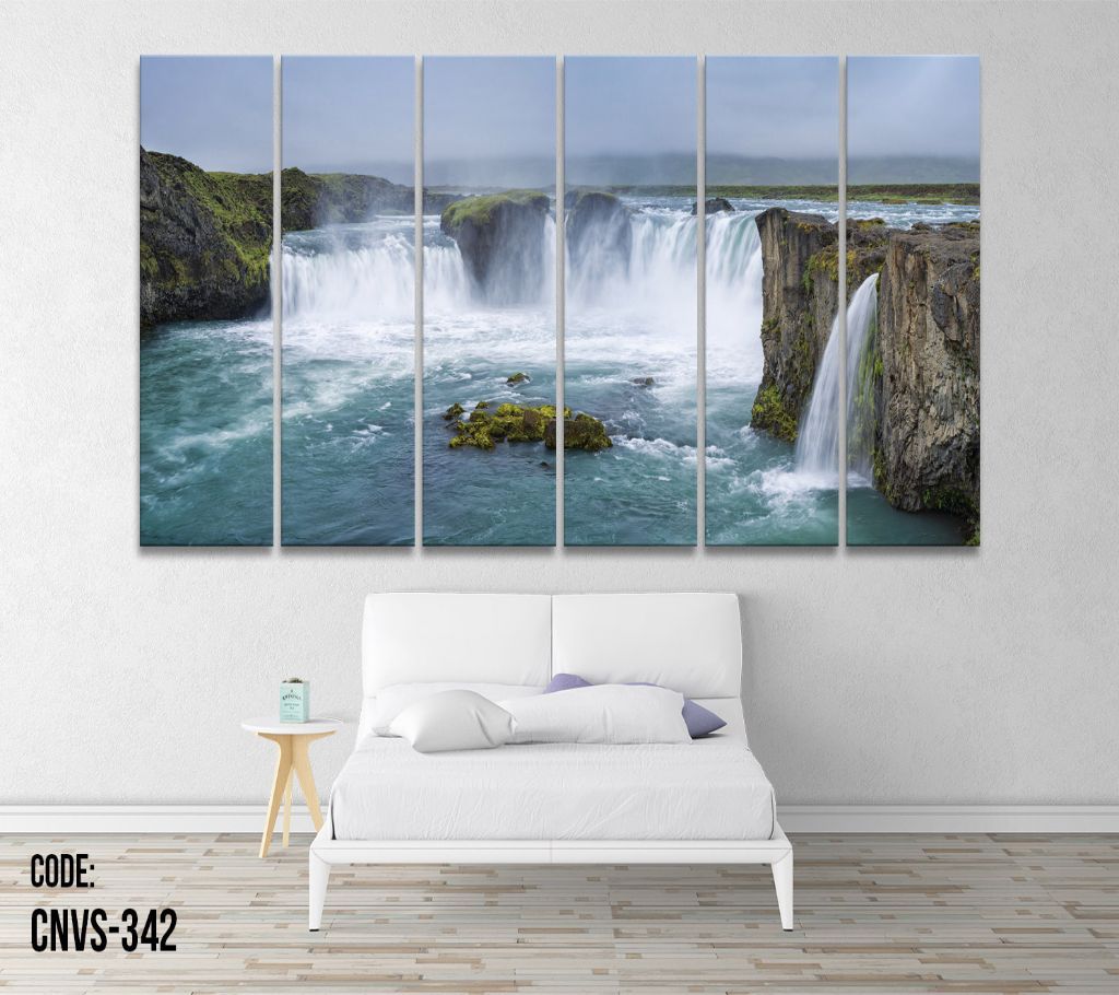 CNVS-342 Waterfall Wall Canvas Art Prints 48 inch x 24 inch