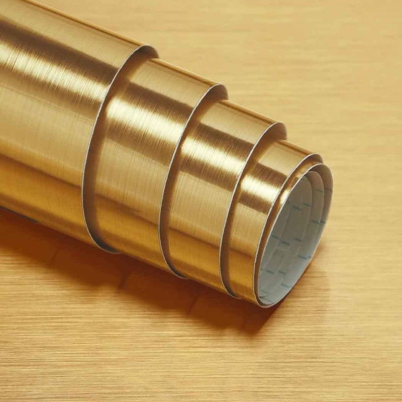 SIA VENDORS 198.12 cm Gold Brushed Removable Self-Adhesive Waterproof Peel and Stick Wallpaper Removable Sticker  (Pack of 1)