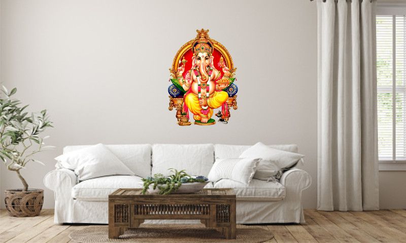 Design Decor 60 cm Design Décor Ganesh Ji Wall Sticker For Home Self Adhesive Sticker  (Pack of 1)