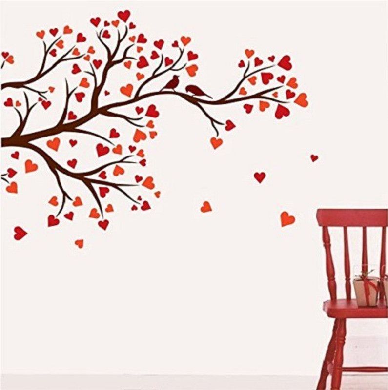 Asmi Collections 150 cm Beautiful Love Tree and Birds Removable Sticker  (Pack of 1)