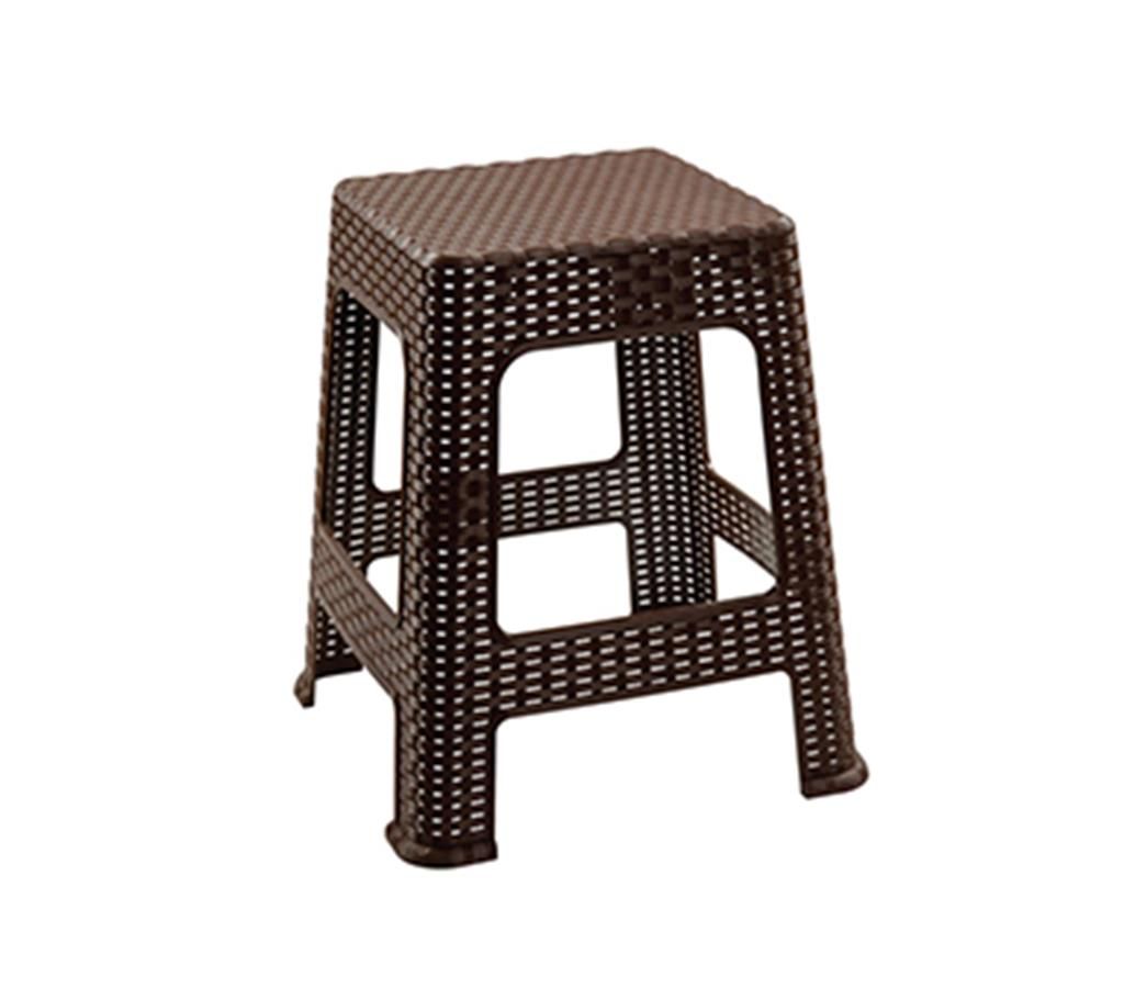324 Rattan Stool Large Dark Brown