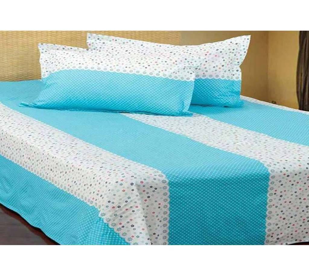Double Size Cotton Bed Sheet Set pink color 