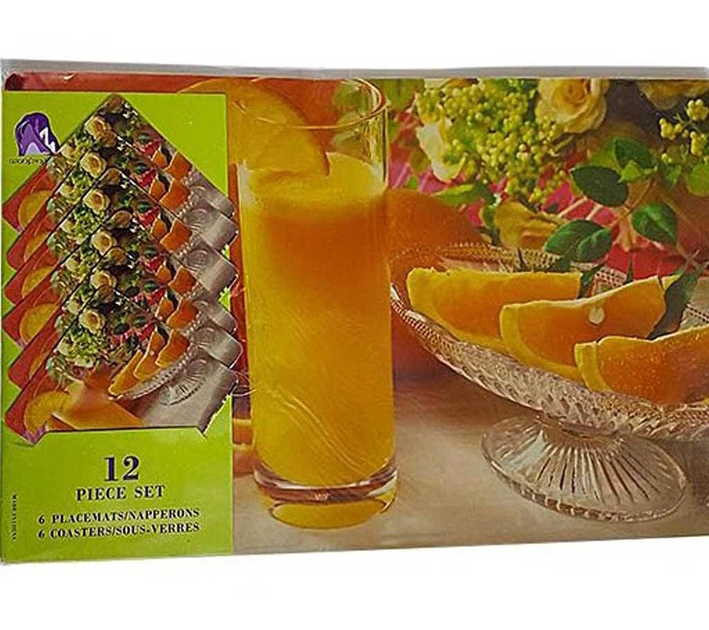 Table Mats 6pcs Fruit Juice - Printed
